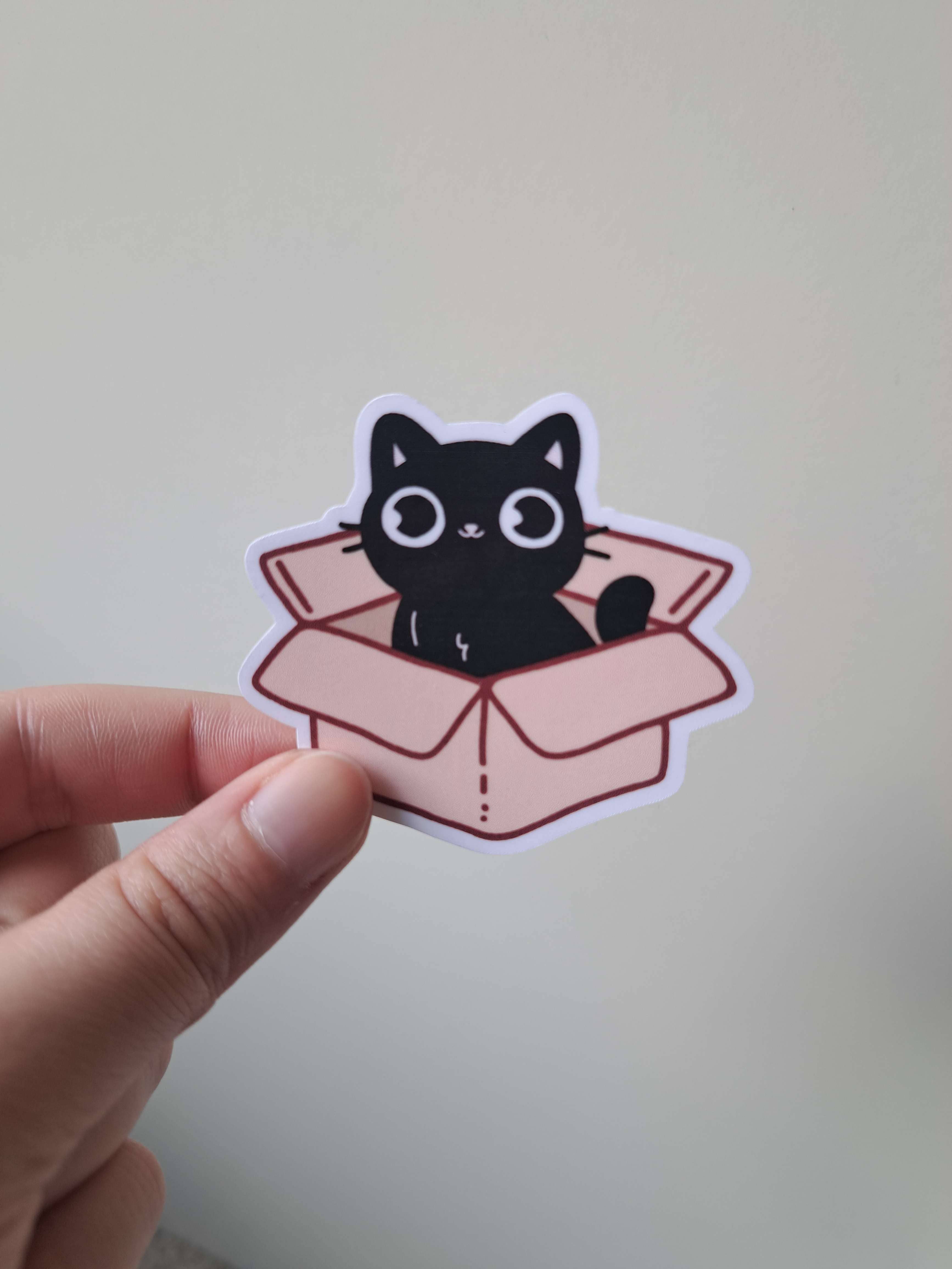 x The Fancy Firefly - Wholesale Sticker - Cute Black Cat in Box - Waterproof Die-cut Sticker2