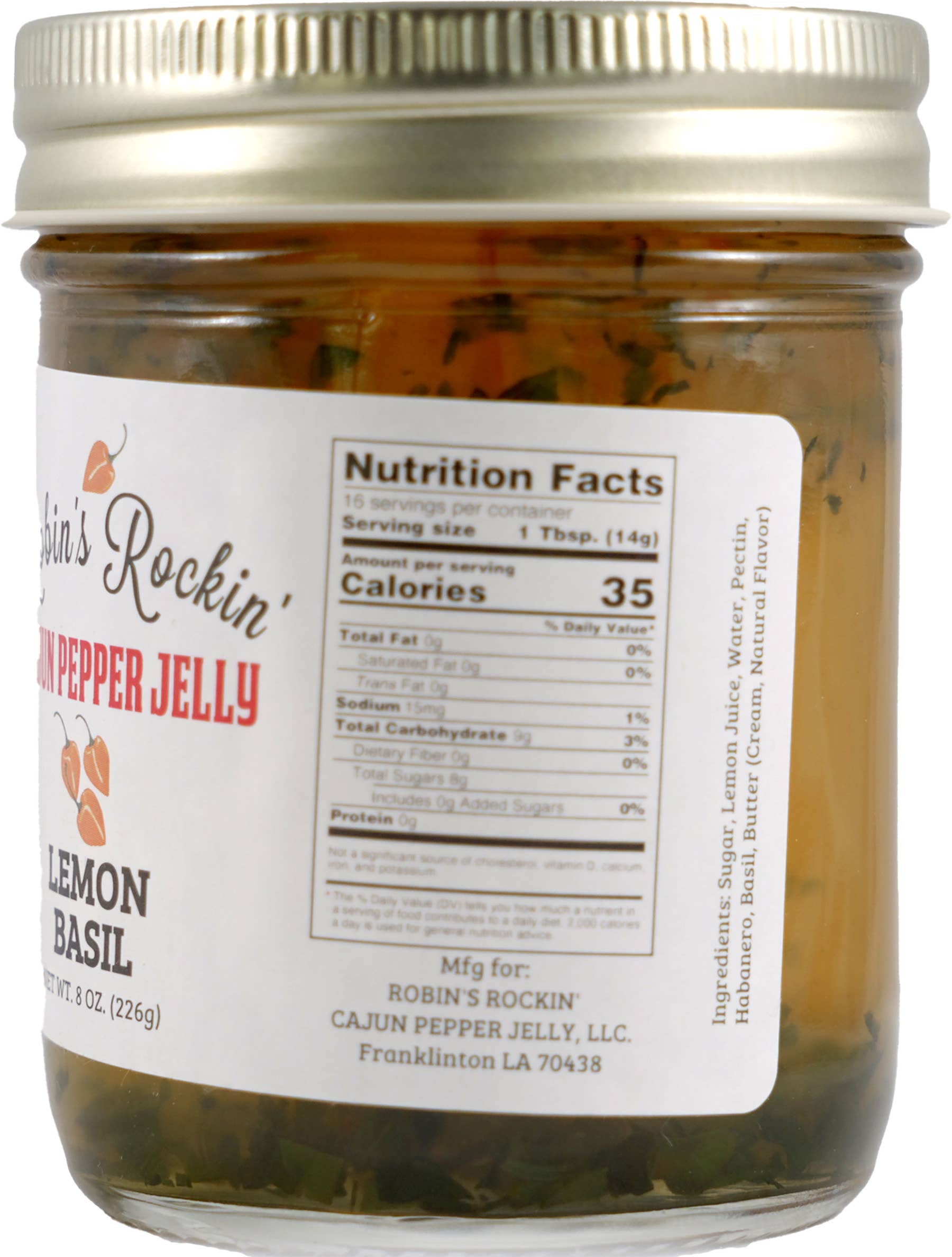 Robin’s Rockin’ Cajun’ Pepper Jelly - Wholesale Jam/Jelly - Robin's Rockin' Cajun Lemon Basil Pepper Jelly1