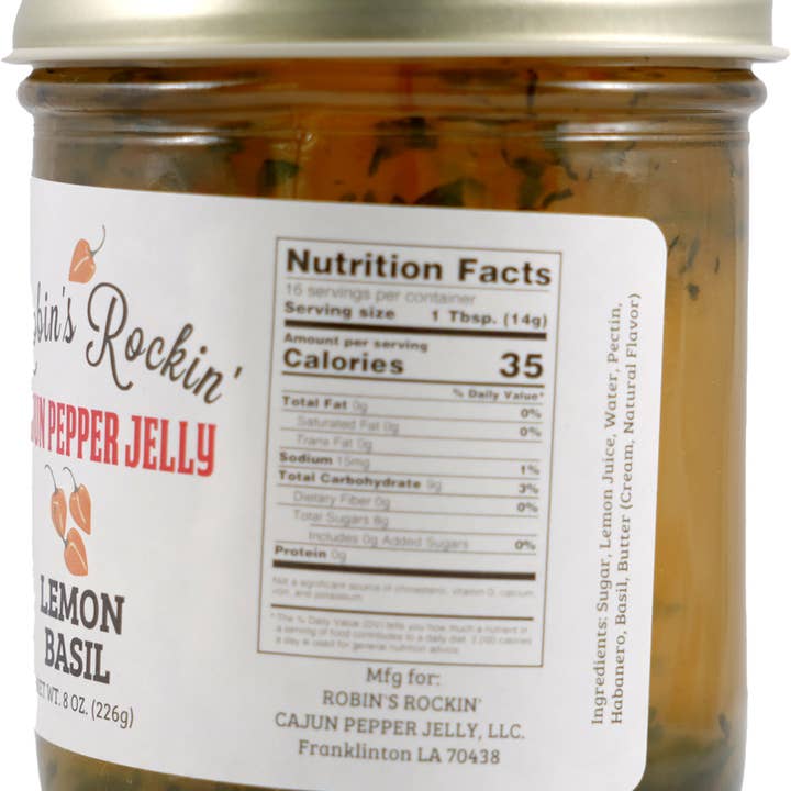 Robin’s Rockin’ Cajun’ Pepper Jelly - Wholesale Jam/Jelly - Robin's Rockin' Cajun Lemon Basil Pepper Jelly1