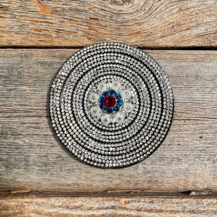 Rodeo Drive - Wholesale Horseback riding gear - Black Clear Circle Rhinestone Rosette - Assorted Conchos3