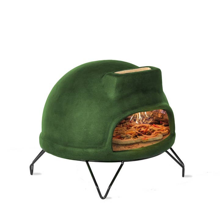 Best Life Patio – wholesale Grillverktyg för utomhusanvändning – Handgjord grönstenslera pizzaugn med järnställ