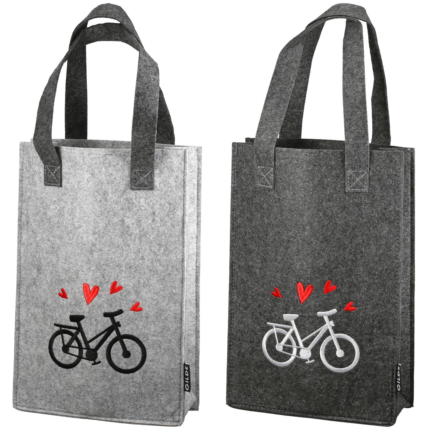 dark grey light grey Gift bag Bicycle Love 2-assorted H. 30 cm, PU 8 for wholesale on Faire0