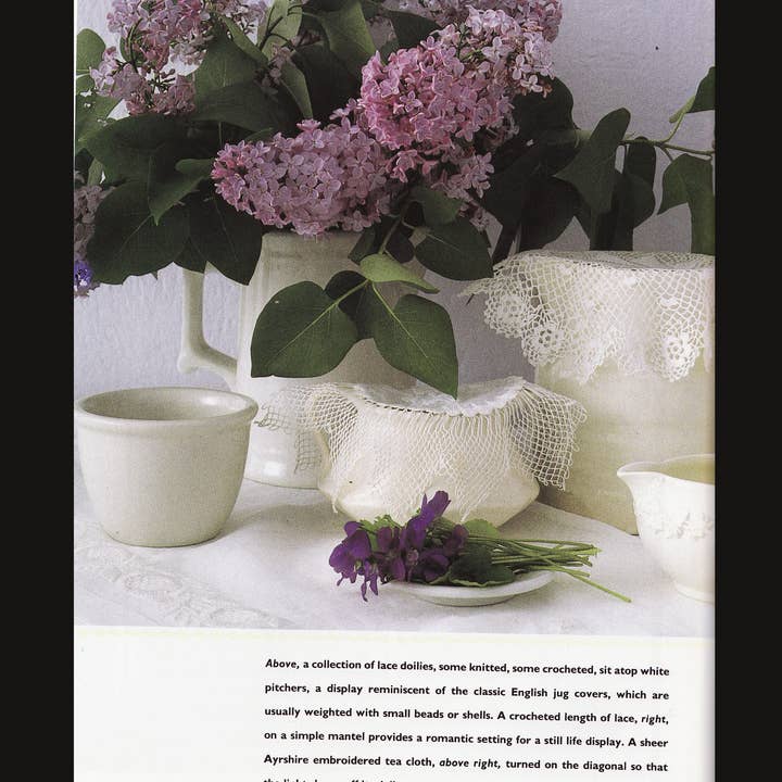 Finos tapetes de encaje de ganchillo, elegantes fundas victorianas para jarras para venta al por mayor de Eastern Sunrise Lace And Linens Inc.