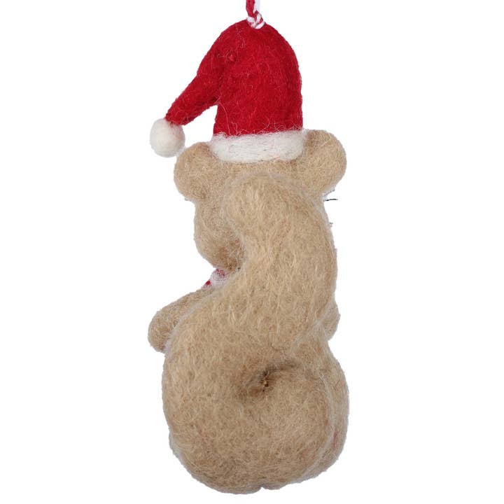 Global Crafts - Wholesale Ornament - Squirrel and Candy Cane Felt Ornament3
