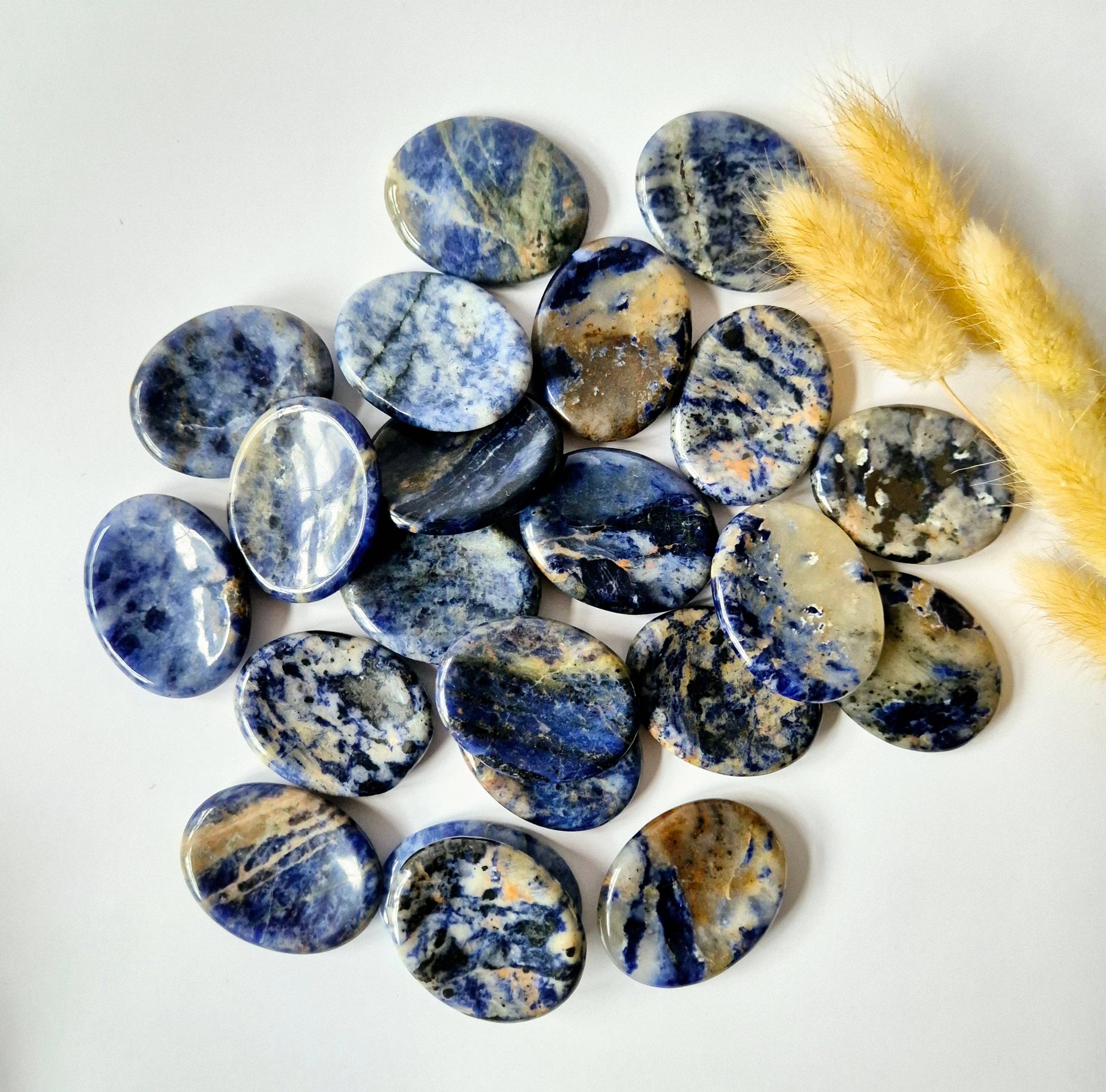 Moonlight Gemstones - Wholesale Spiritual Stone/Crystal - Gemstone Sodalite Thumb Stone / Worry Stone Pocket Stone Worry Stone1
