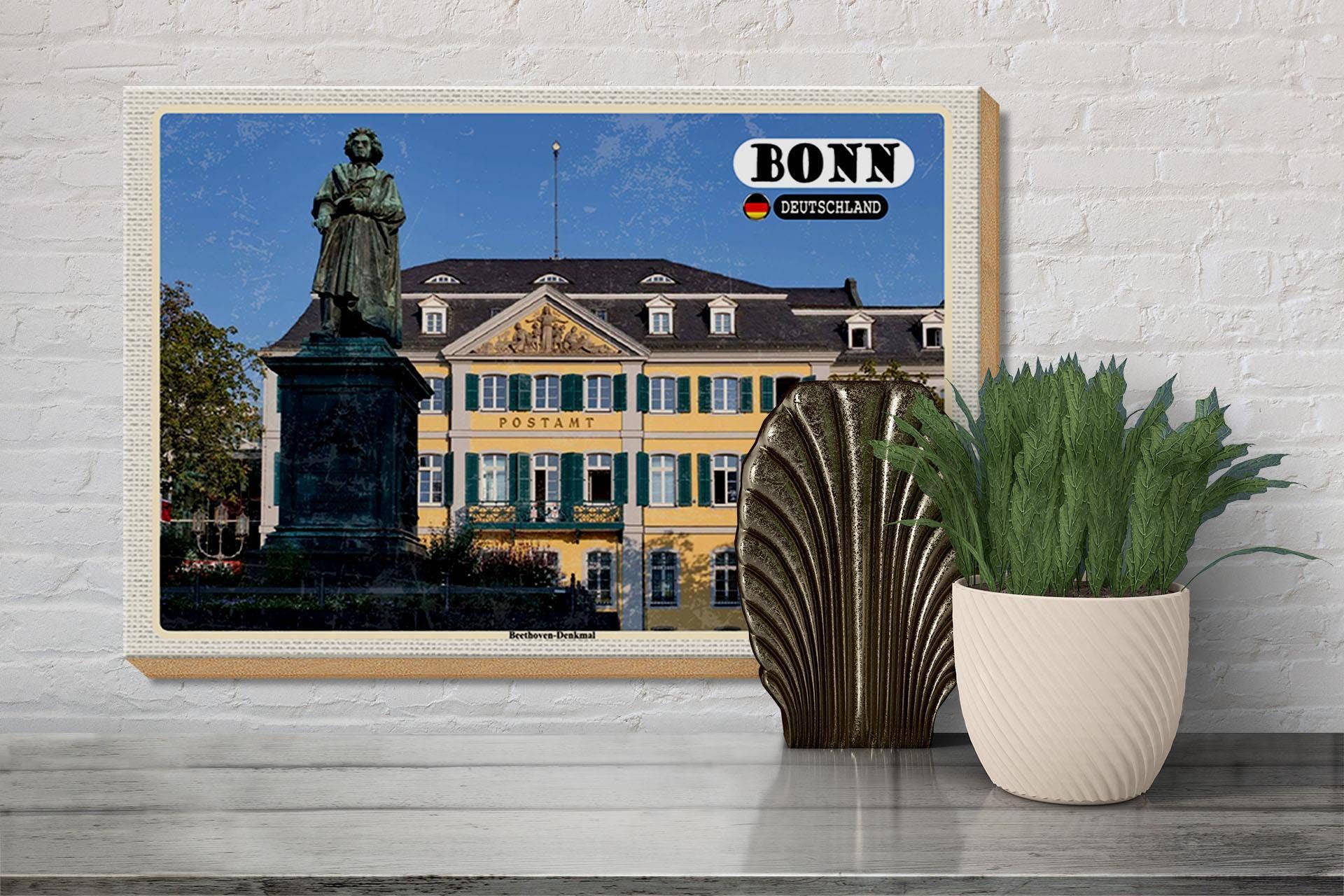 Femer - Wholesale Sign - Wooden sign cities Bonn Beethoven monument architecture 30x20 cm sign3