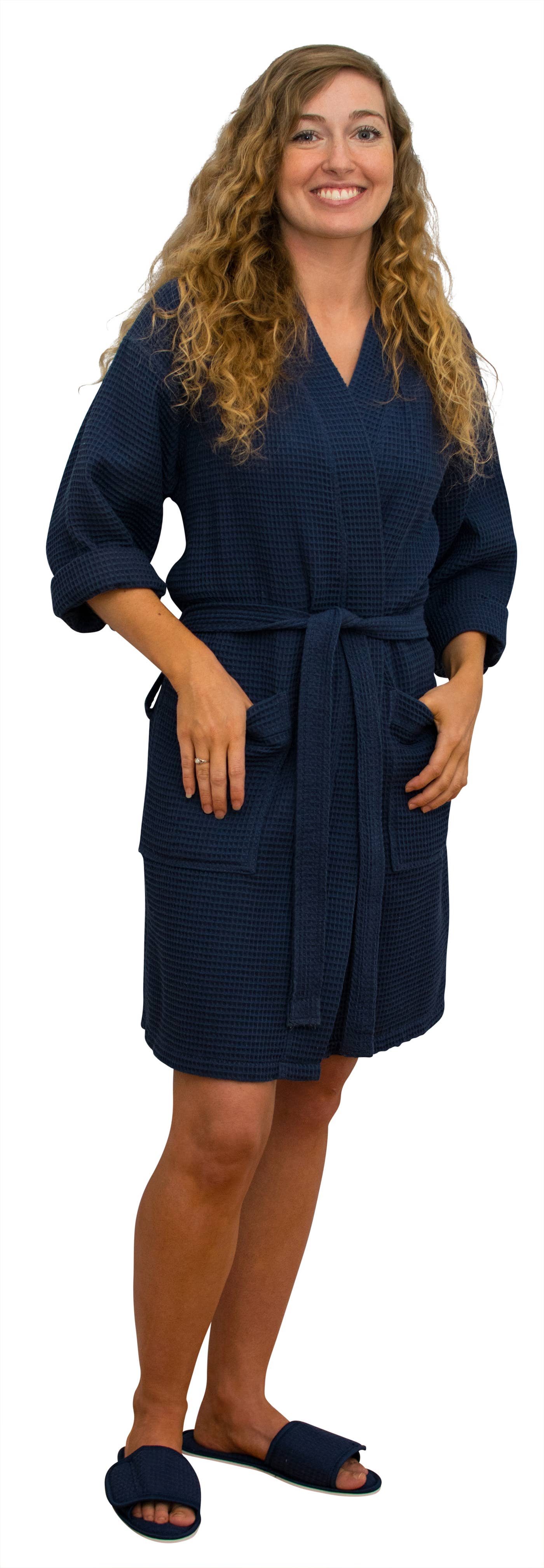 Alan Pendergrass Robes - Wholesale Robe - Women's - Kimono Cotton Waffle Robe, 36" One Size fits Most11