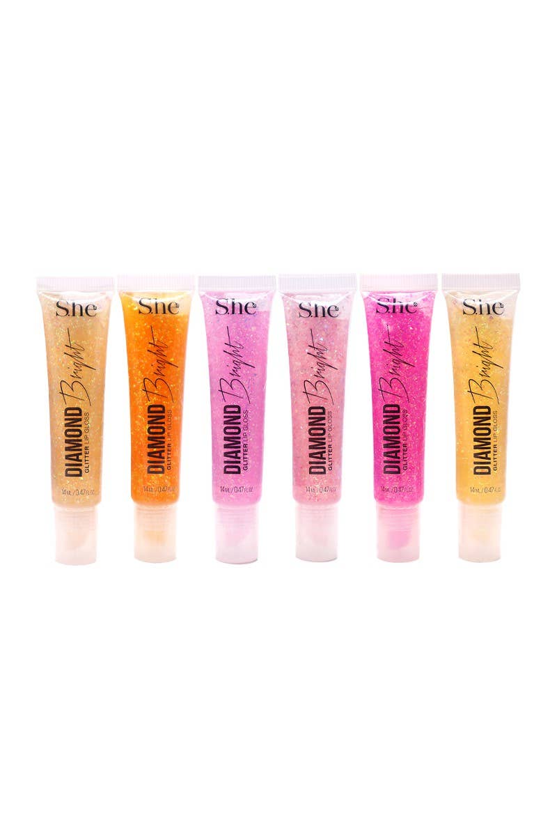 PINEAPPLE Beauty - Wholesale Lip-gloss - Makeup She LG780 Diamond Bright Glitter Lip Gloss - 36pc2