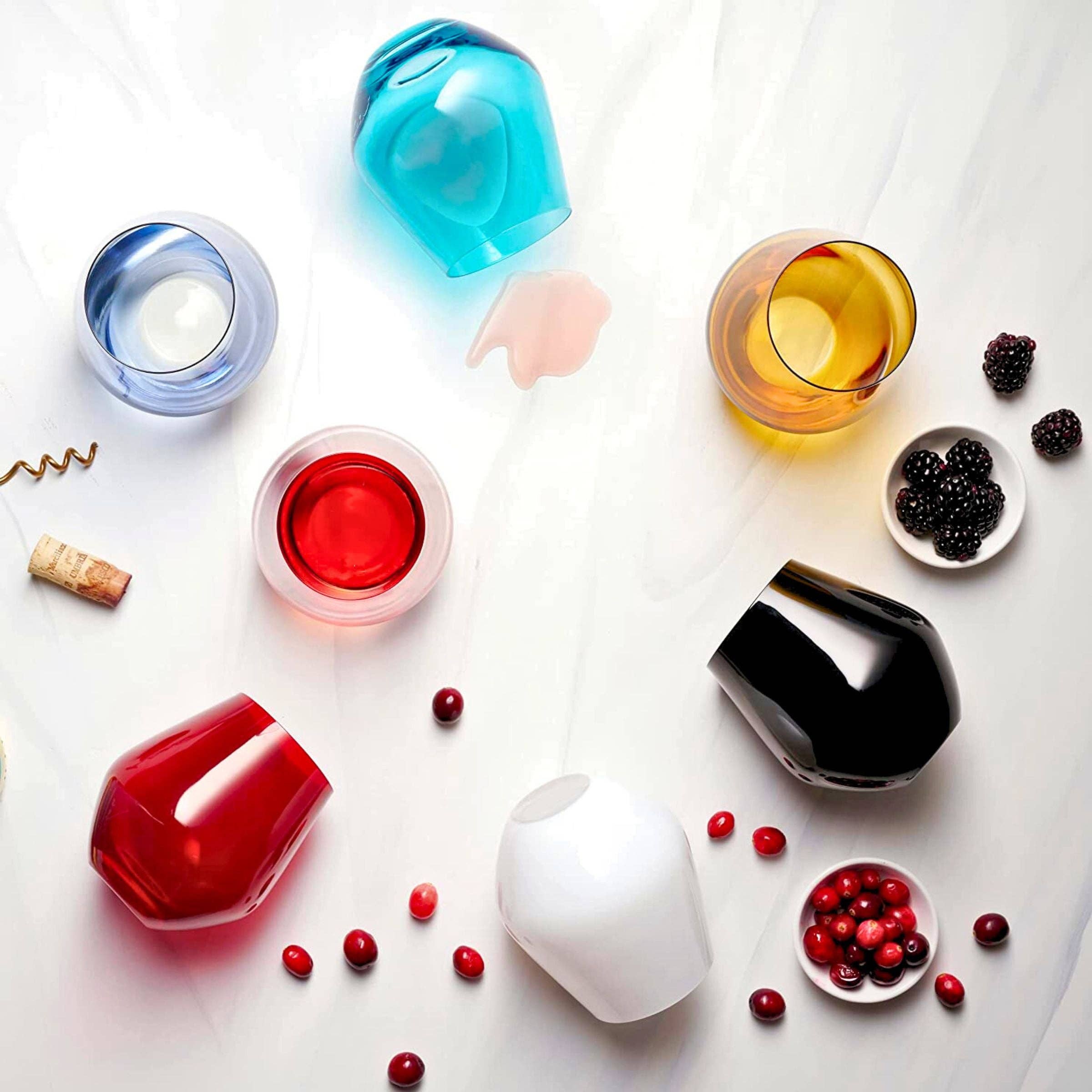 Godinger - Wholesale Wine Glass - Meridian Stemless Teal Wine Glass, Set of 42