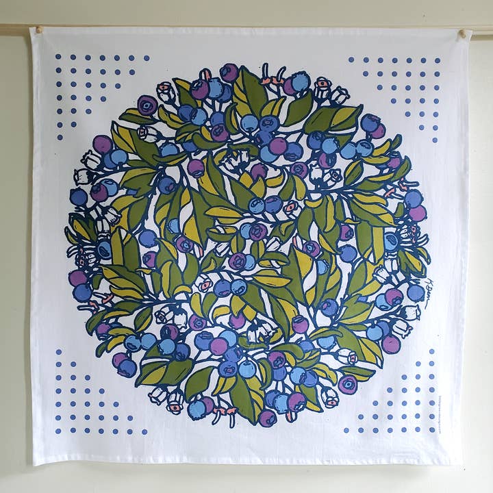 Torchon de cuisine Blueberry 100 % coton Farine Sack, 24 po x 24 po pour la vente par Little Green