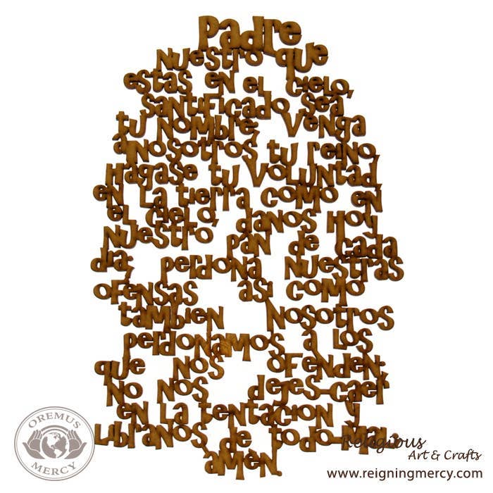 Wall Plaque - “Padre Nuestro” Wooden 13″ for wholesale by Oremus Mercy