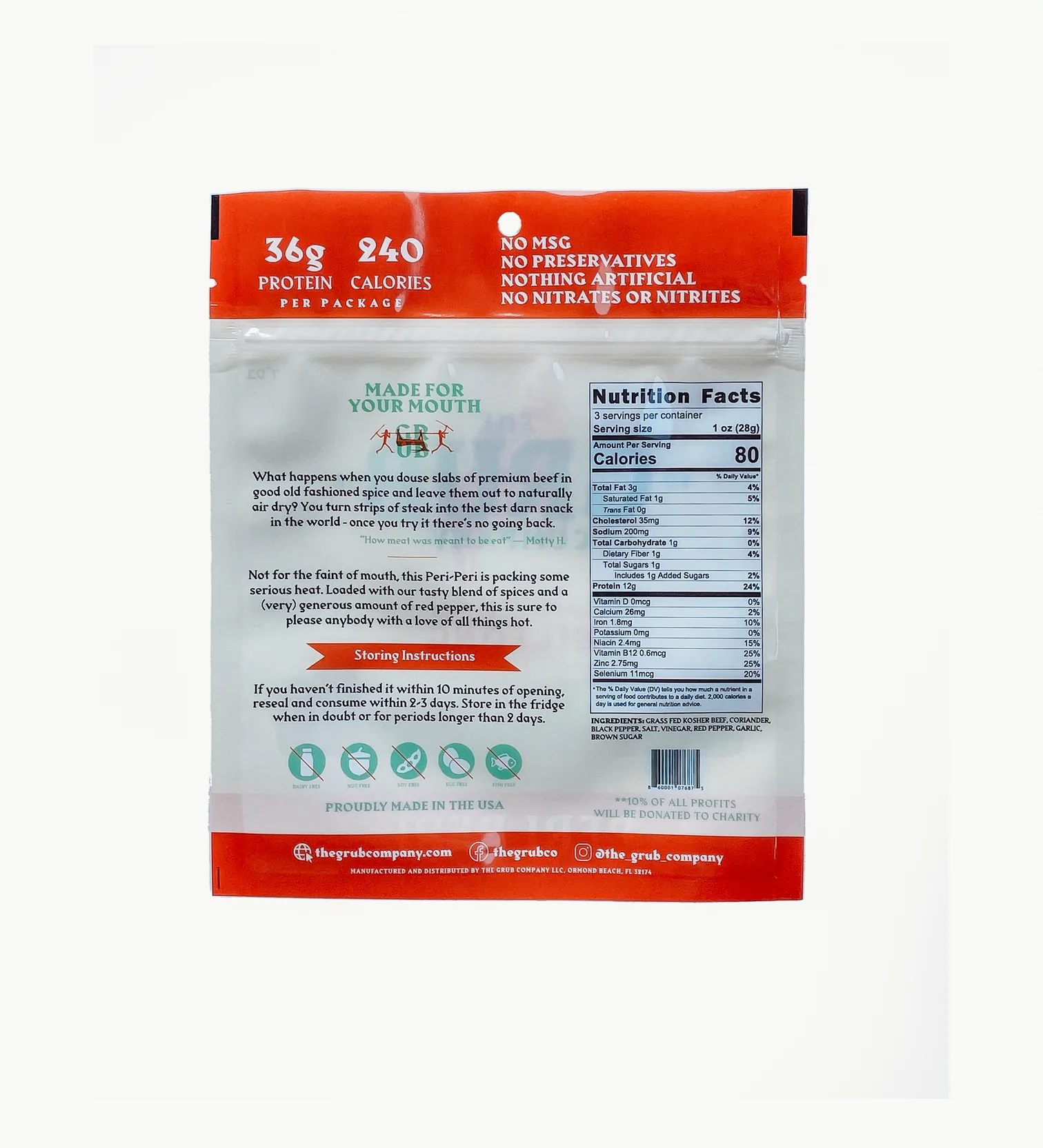 The Grub Company - Wholesale Jerky - Sliced Biltong - Peri Peri7