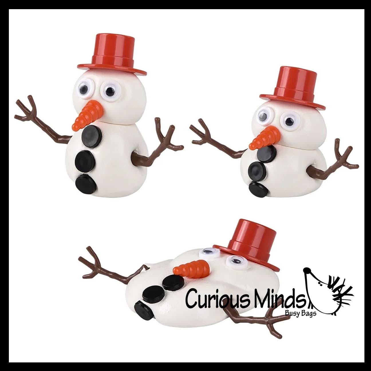 Curious Minds Toys - Venta al por mayor Masilla/limo - Niños - 1 masilla de muñeco de nieve derretida, limo blanco con muñeco de nieve Pa3