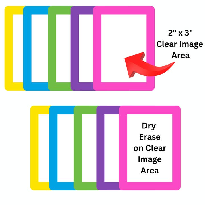 Brief formaat solide heldere assortiment zelfklevende lijsten voor gladde oppervlakken voor wholesale door Fodeez® Frames