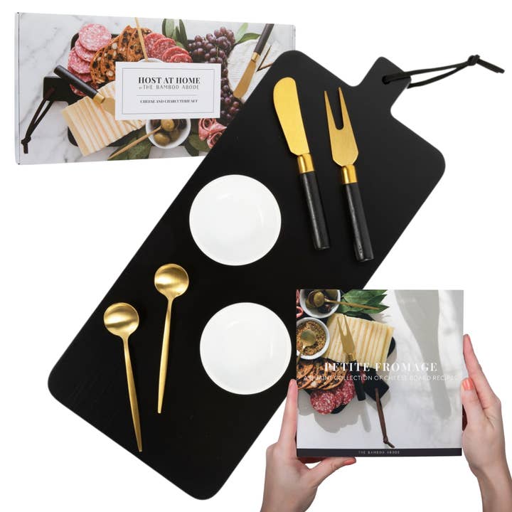 7 Piece Black Charcuterie Board Gift Set for wholesale by HOST AT HOME by The Bamboo Abode