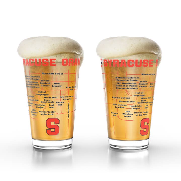 University of Syracuse Orange Pint Glasses Contains Full Color Gators Logo & Campus Map Florida Gators Gift College Grads and Alumni (Set of 2) for wholesale by Greenline Goods