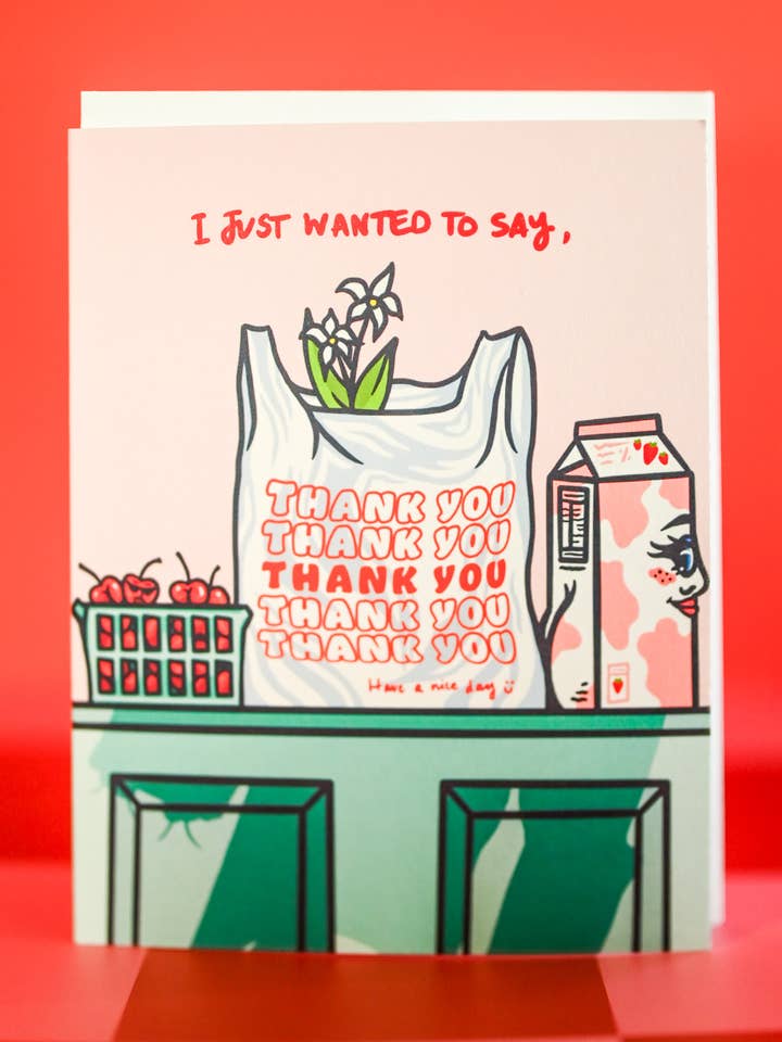 Just Wanted To Say Thank You Card for wholesale by Cheeky Art Studio