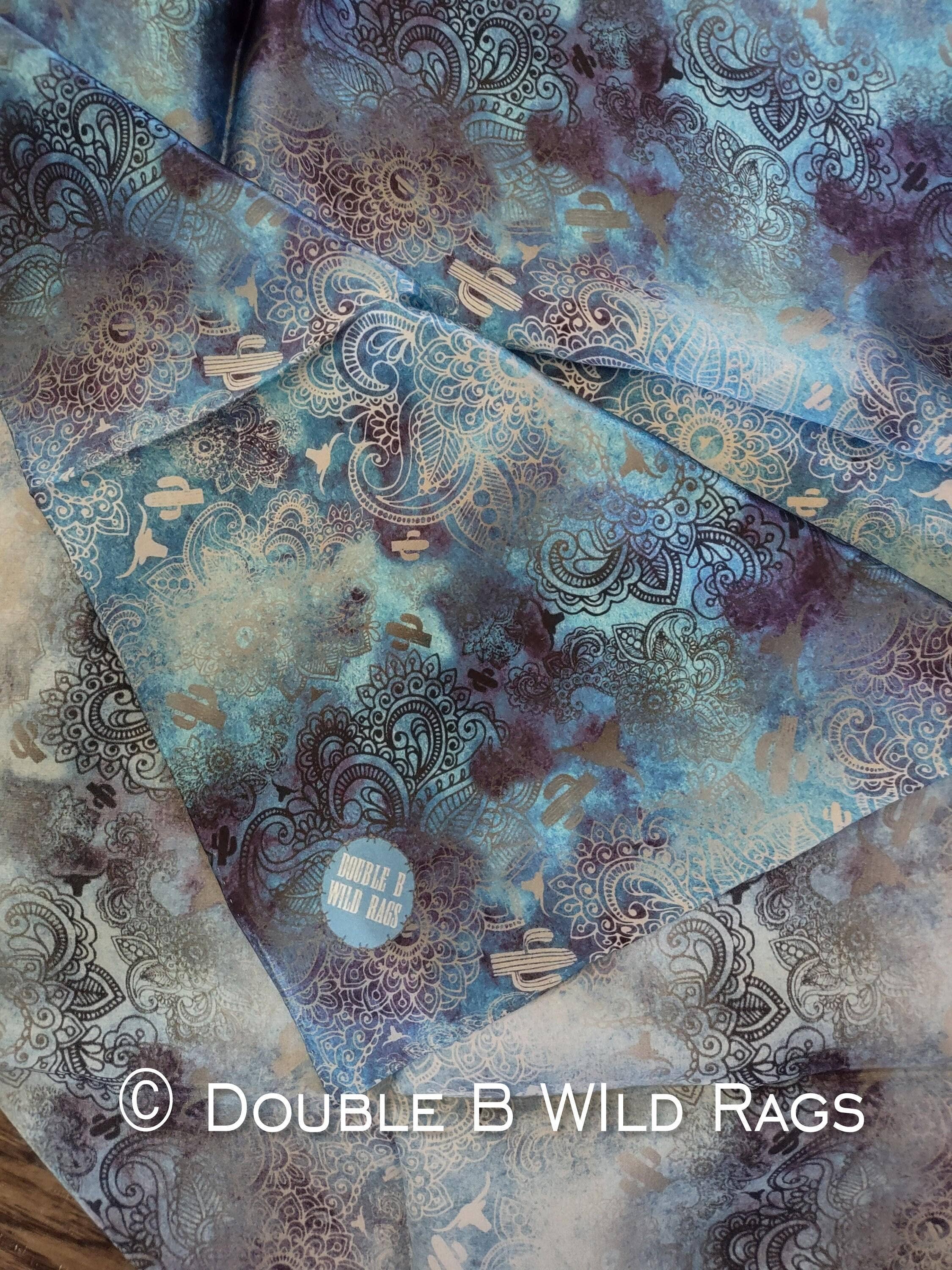 Double B Wild Rags - Wholesale Scarf - Women's - Wild Rag 100% SILK Western Paisley Sky Cowboy Western Neck Scarf Bandanna by Double B Wild Rags4
