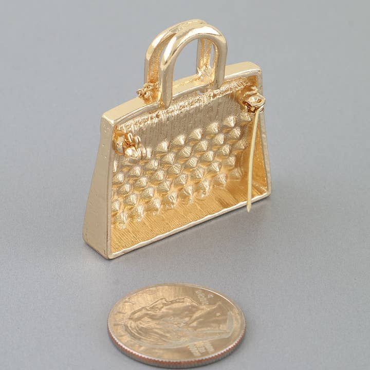 Jeweled H Purse Brooch for wholesale by 3AM BY H&D ACCESSORIES