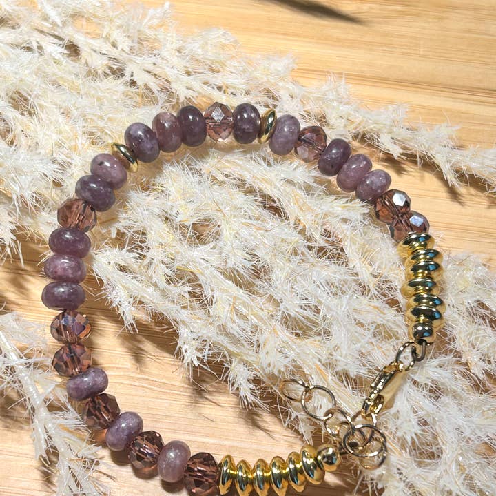 “Zen As F*ck” Morse Code Lepidolite Gemstone Bracelet for wholesale by The Zenful Artist