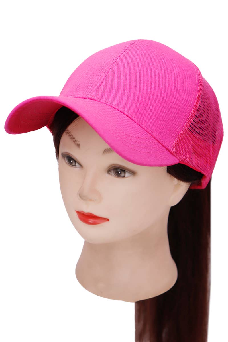 Cap Zone – wholesale Trucker hat – Women’s – Ponytail High Mesh Snap Back Trucker Hat