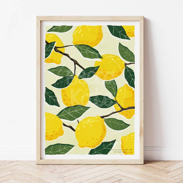 Lemon Art Print / A3 for wholesale by Becca Kate Prints