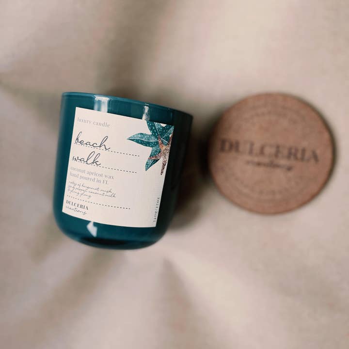 Dulceria Creations – wholesale Jar/filled candle – LUXURY HAND POURED CANDLE - BEACH WALK