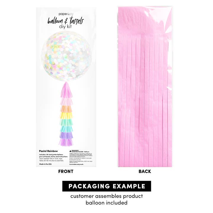 Paperboy - Wholesale Balloon - Jumbo Balloon & Tassel Tail - Blush & Rose Gold