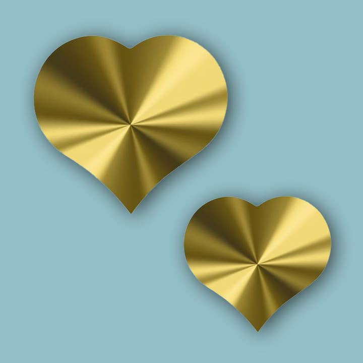 Autocollant en forme de cœur doré -Sticker-Label- pour la vente par kadopapier.net