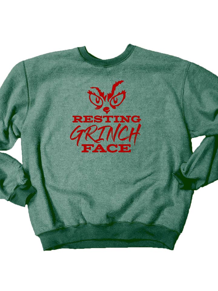 Christmas Resting Grinch Face Sweatshirt for wholesale by Stated Brands