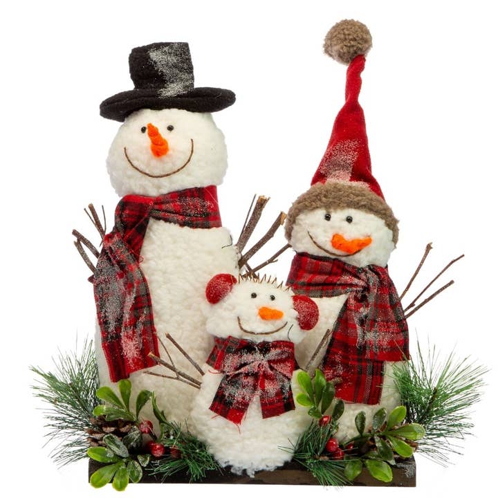 Jacobson - Wholesale Christmas Decoration - 14"H Snowman Family Table Decor