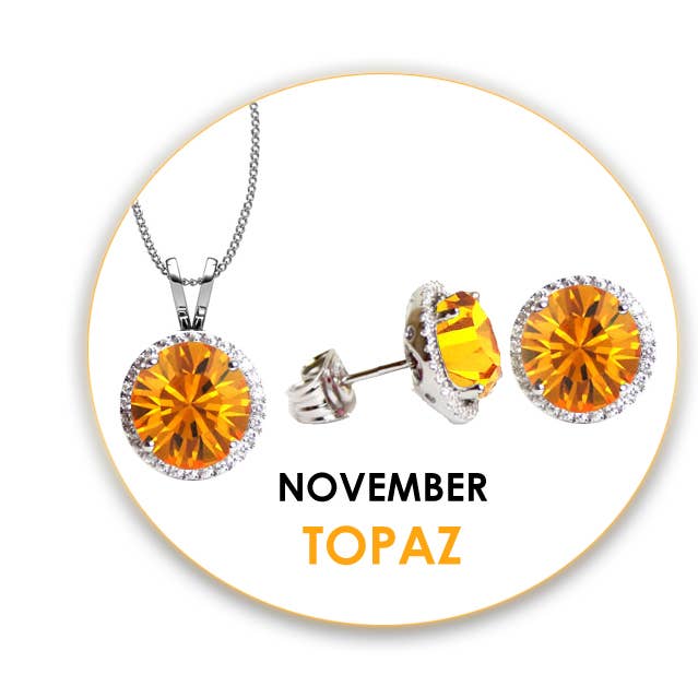 Conjunto Jóias Swarovski Crystal CZ Amarelo Novembro por atacado de Glimmering Handmade