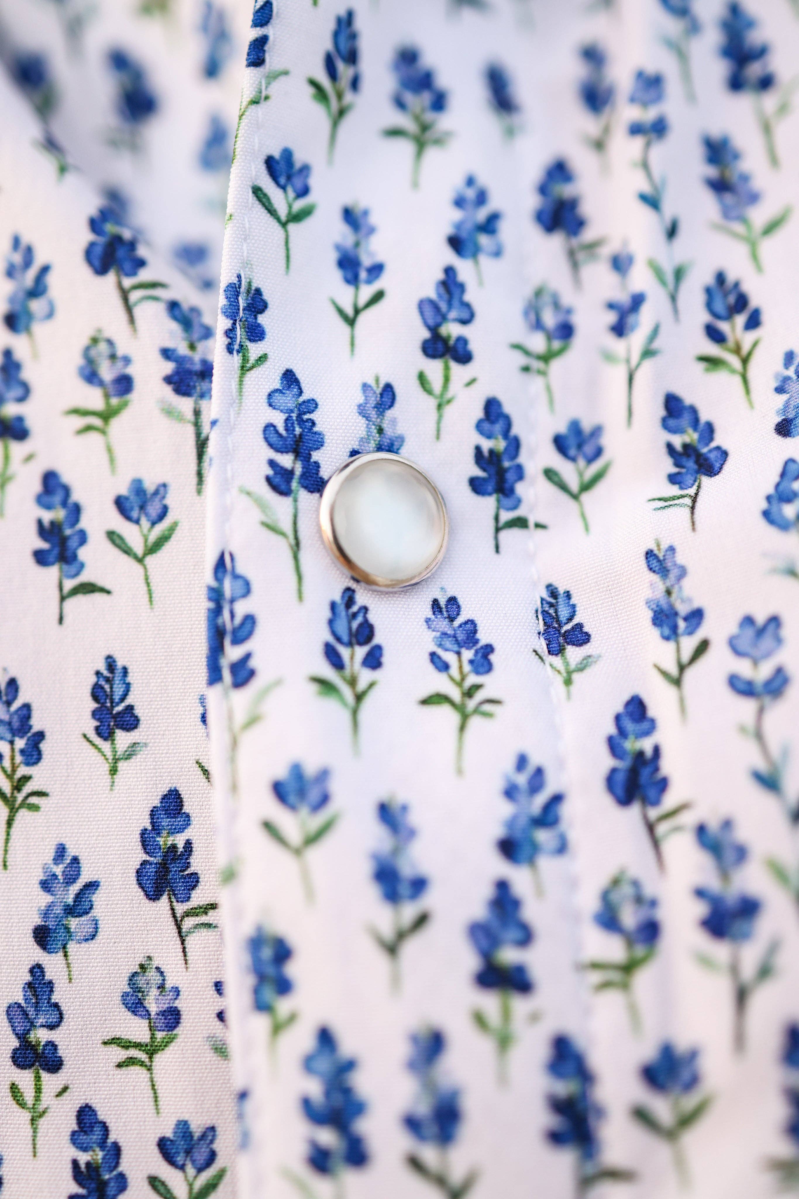 SALT WATER SOUL - Venta al por mayor Camisa con botones - Hombre - Camisa de Pesca Azul Bonnet con Broches de Perla2