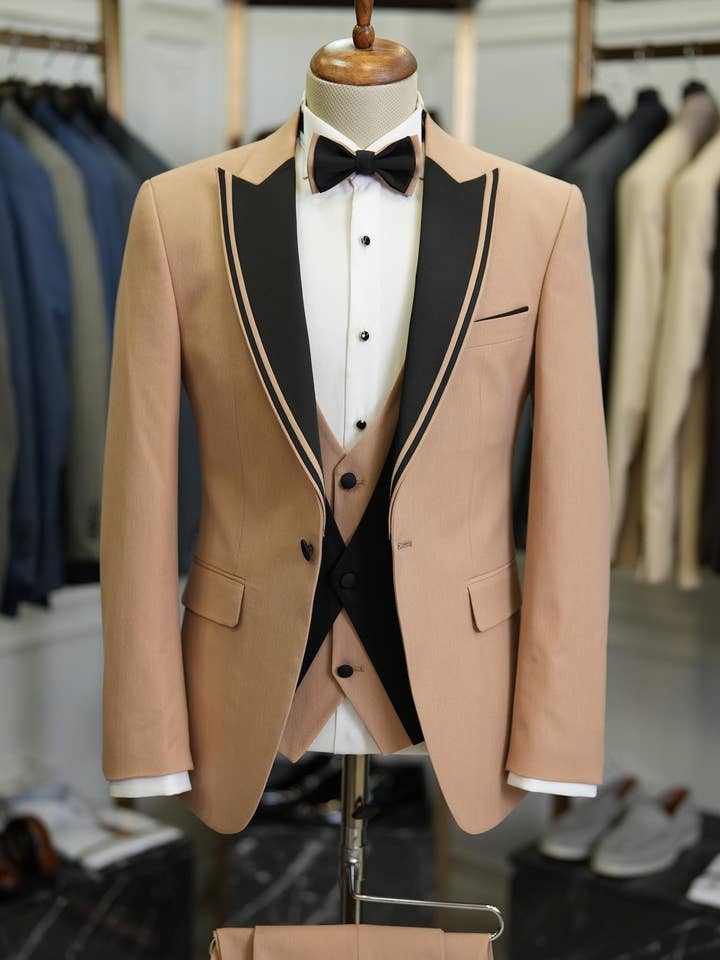 parez suits - Wholesale Suit Set - Men's - Mens 3 Piece Slim Groom and Formal Suit4