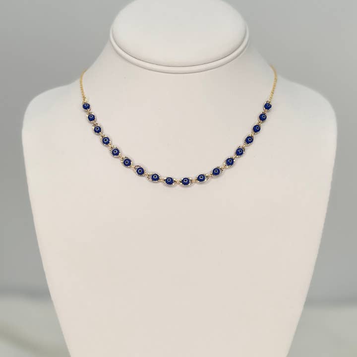 Loli - Wholesale Beaded/Pearl Necklace - Gold Plated Evil Eye Beaded Necklace - Protection, Handmade2