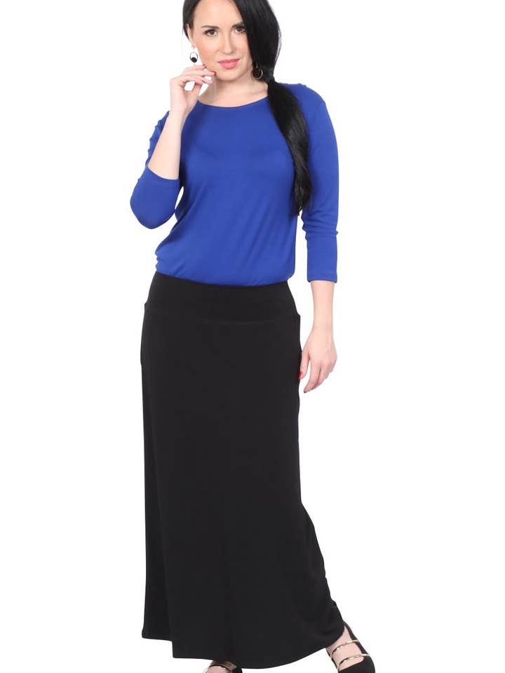 Kosher Casual - Vendita all'ingrosso Gonna - Donna - Gonna a Tubino Classica Lunga Maxi Modesta con Leggero Lucentezza4