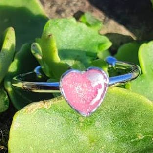 Kleiner Ring Herz Puderrosa aus Silber 💗Einzigartig Edelstahl 5mm für den Großhandel von Maroussia Bijou