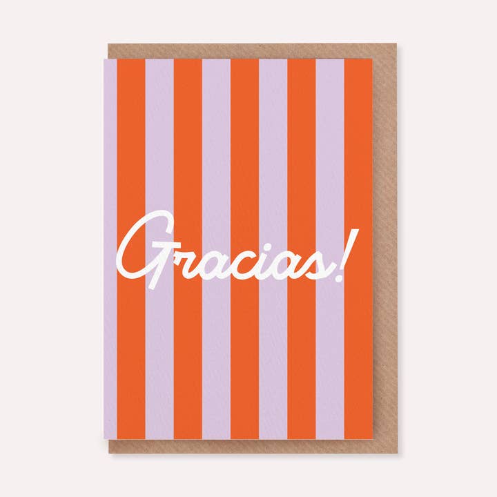 Fin Studio – wholesale Thank you card – Gracias Card, Striped Colour Card, Thank You Card0