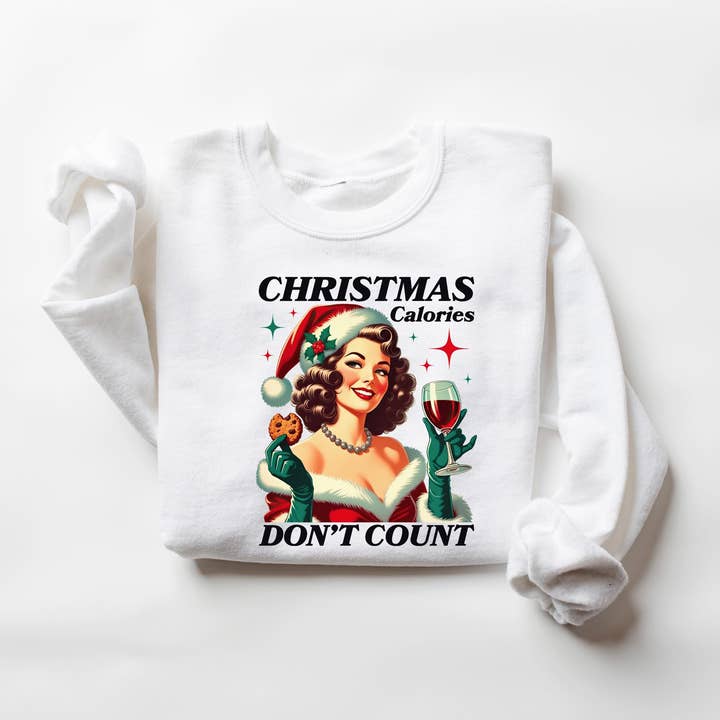 Christmas Calories Dont Count Sweatshirt, Cute Xmas Shirt for wholesale by NVC Ecommerce LLC