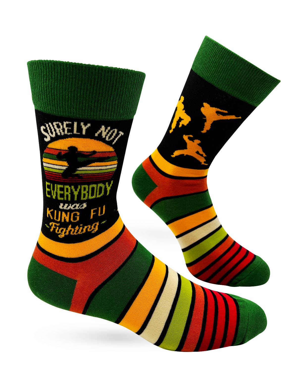 Fabdaz - Wholesale Socks - Men's - Surely Not Everybody Was Kung Fu Fighting Men's Novelty Crew