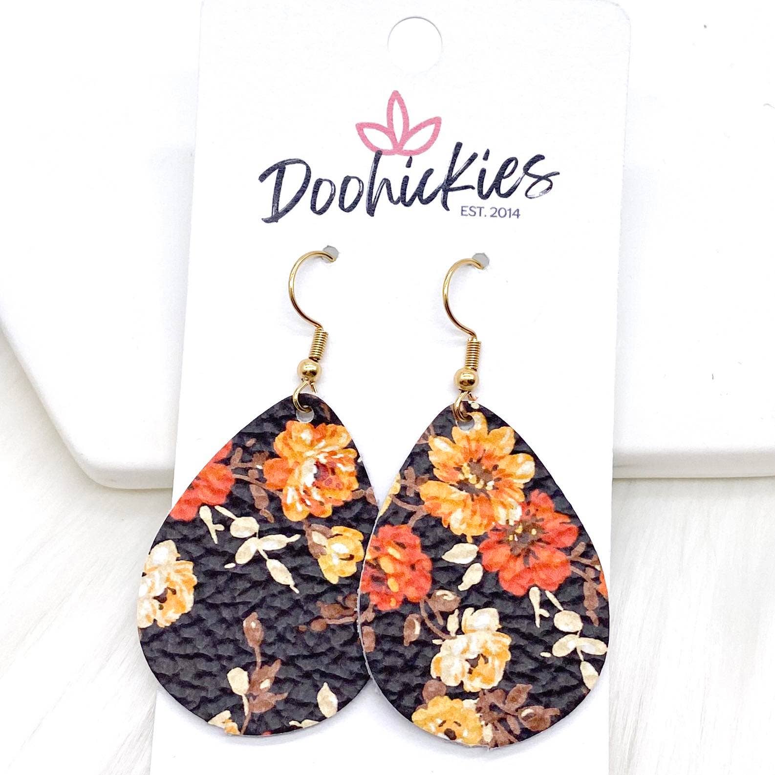 Doohickies - Wholesale Dangle Earrings - 1.5" Fall Fling Mini Collection -Fall Leather Earrings3