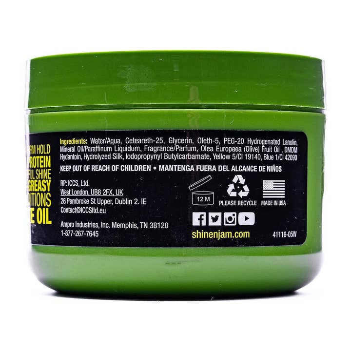 KT Supply - Wholesale Hair Styling Gel/Mousse - Ampro Shine N Jam Silk Edges Olive Oil, 8 Oz.
