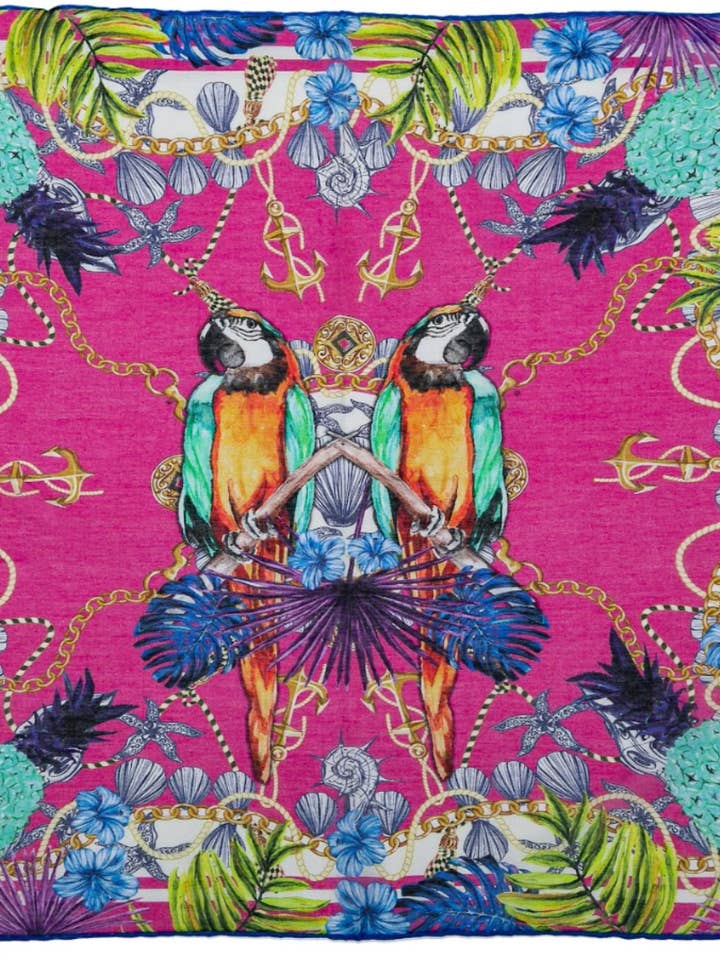 Écharpe Raisa Parrot Pink pour la vente par Perlavera