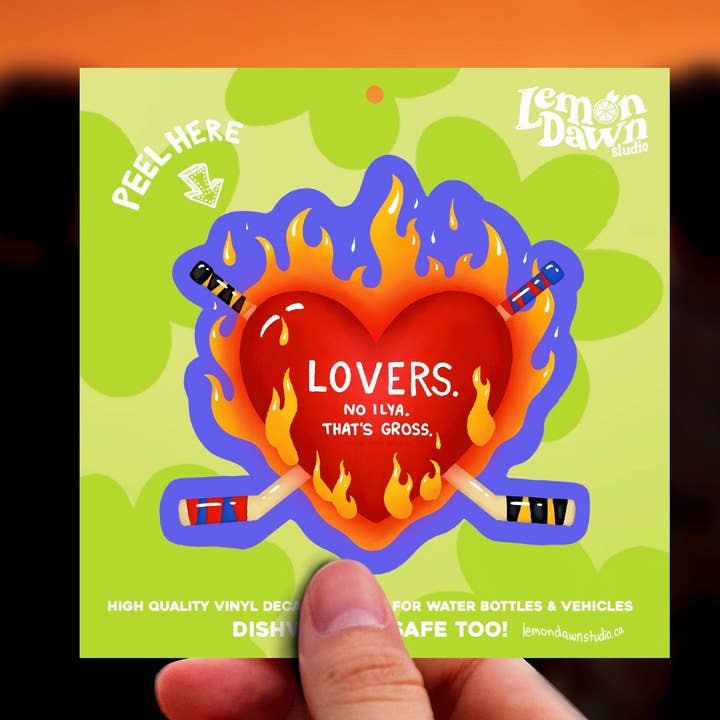 Lovers - No Ilya, That's Gross Vinyl Sticker for wholesale by Lemon Dawn Studio