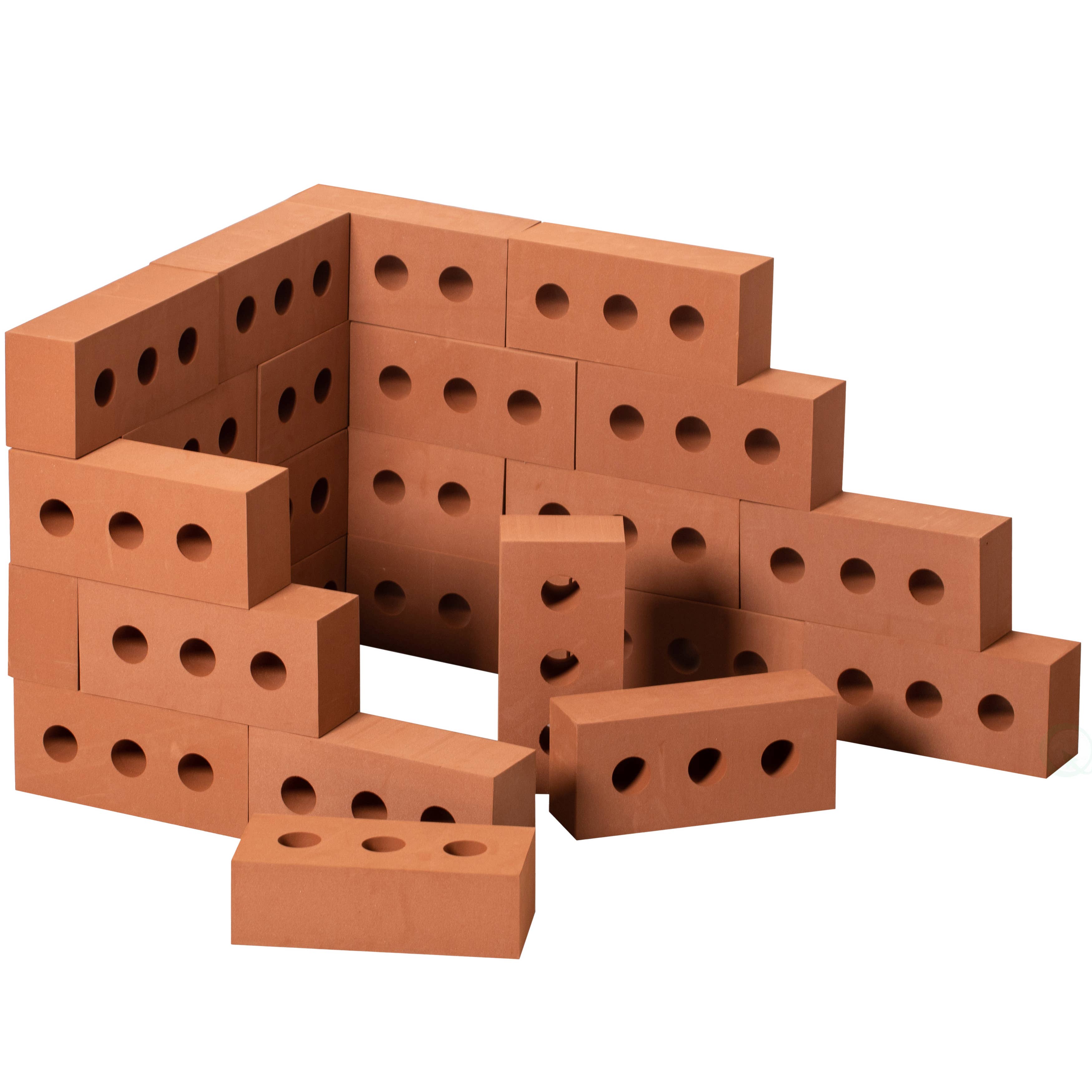 Quickway Imports - Wholesale Building Set - Kids - Stacking Building Red Brick Block, Rectangle Foam, 25 Pieces0