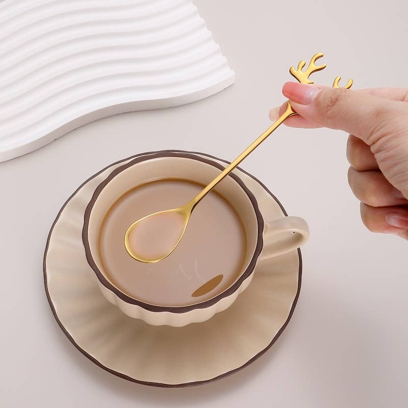 Sostraw & SmartThings - Wholesale Table Spoon (Cutlery) - Deer spoon for Christmas - Coffee, tea, dessert - 5 colors9