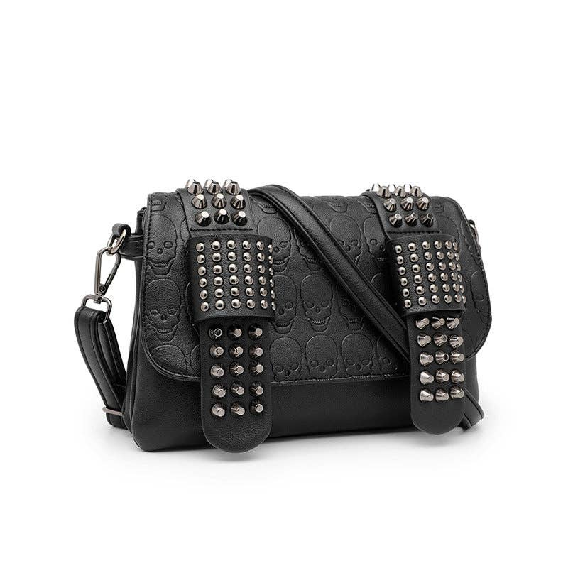 Tourtiwi - Wholesale Shoulder Bag - Women's - Embossed Skull Rivets Shoulder Bag1
