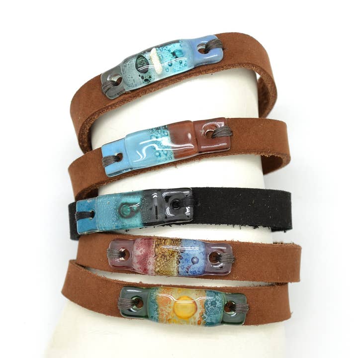 Skinny Suede and Glass Bracelets - Perfect for Layering for wholesale by Dunitz & Company
