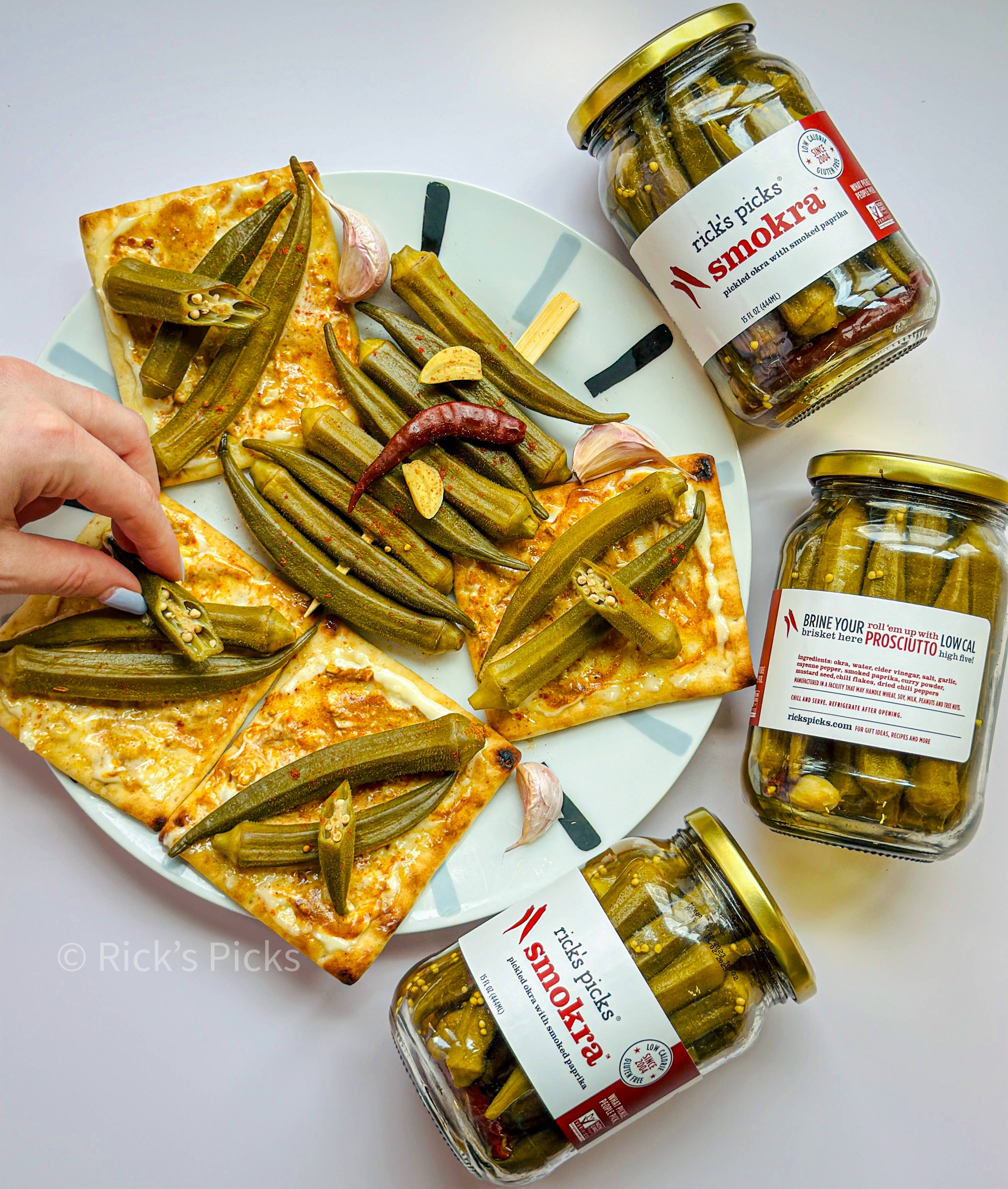 Rick's Picks - Wholesale Pickled Vegetables - Smokra Spicy Pickled Okra  - Case of 6 jars4