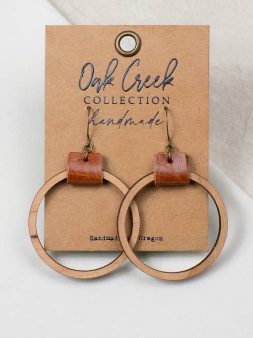 Leather Strap with Wood Hoop for wholesale by Oak Creek Collection Handmade